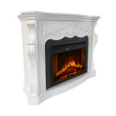 Camino elettrico caminetto da terra Parigi in legno Bianco 123x39x100 Divina Fire vista