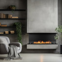 Camino a bioetanolo da incasso Trifacciale 3 lati aperti 120x45 Trevi 120 Divina Fire ambientazione