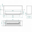 Camino a bioetanolo da incasso bifacciale 120x50 Venere 120 Topline Divina Fire dimensioni
