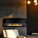 Camino a bioetanolo da incasso ad angolo 120x45 Sutri 120 DX Divina Fire ambientazione