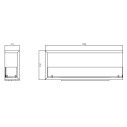 Camino a bioetanolo da incasso ad angolo 120x45 Sutri 120 DX Divina Fire dimensioni 
