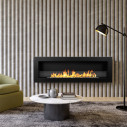 Camino a bioetanolo da incasso parete 120x40 Livorno 120 Nero  Divina Fire ambientazione