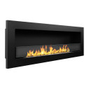 Camino a bioetanolo da incasso parete 120x40 Livorno 120 Nero  Divina Fire vista