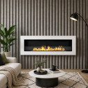Camino a bioetanolo da incasso parete 120x40 Livorno 120 Bianco Divina Fire ambientazione