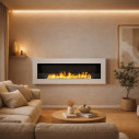 Camino a bioetanolo da incasso parete 120x40 Livorno 120 Bianco Divina Fire ambientazione