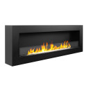 Camino a bioetanolo da parete Siena 120x40 Nero Divina Fire vista