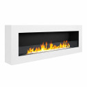 Camino a bioetanolo da parete Siena 120x40 Bianco Divina Fire vista