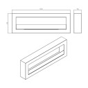 Camino a bioetanolo da parete Siena 120x40 Bianco Divina Fire dimensioni