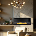 Camino a bioetanolo da incasso ad angolo 120x45 Sutri 120 SX Divina Fire ambientazione
