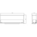 Camino a bioetanolo da incasso ad angolo 120x45 Sutri 120 SX Divina Fire dimensioni