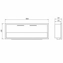 Camino a bioetanolo da incasso a parete 150x45 Furore 150 Divina Fire dimensioni