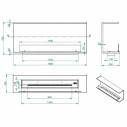 Camino a bioetanolo da incasso Trifacciale 150x50 Giove 150 Topline Divina Fire dimensioni