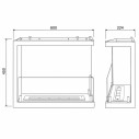 Camino a bioetanolo da incasso ad angolo 60x45 Sutri 60 DX Divina Fire dimensioni