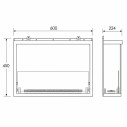 Camino a bioetanolo da incasso ad angolo 60x45 Sutri 60 SX Divina Fire dimensioni