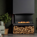 Camino a bioetanolo da incasso Trifacciale 3 lati aperti 90x45 Trevi 90 Divina Fire ambientazione