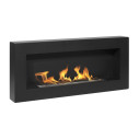 Camino a bioetanolo da parete Siena 90x12x40 Nero Divina Fire vista