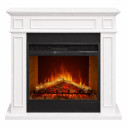 Camino elettrico da terra Jefferson in legno Bianco 89,5x28x90,5 Divina Fire vista