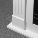 Camino elettrico da terra Cambridge in legno Bianco 110x36x100 Divina Fire dettaglio