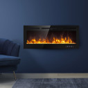 Camino elettrico da parete a incasso Chicago 101,6x14x54,6 Divina Fire ambientazione