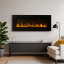 Camino elettrico da parete Dallas 127x11x50 Divina Fire ambientazione