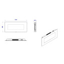Camino elettrico da parete Dallas 127x11x50 Divina Fire dimensioni