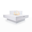 Camino a bioetanolo da terra per interno esterno Panarea Bianco 70x70x35 Divina Fire vista