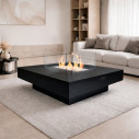 Camino a bioetanolo da terra per interno esterno Panarea Nero 70x70x35 Divina Fire ambientazione
