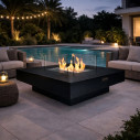 Camino a bioetanolo da terra per interno esterno Panarea Nero 70x70x35 Divina Fire ambientazione