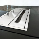 Camino a bioetanolo da terra per interno esterno Panarea Nero 70x70x35 Divina Fire dettaglio