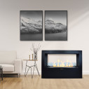 Camino a bioetanolo da terra per interno esterno Giotto S Nero 100x30x70 Divina Fire ambientazione