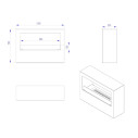 Camino a bioetanolo da terra per interno esterno Giotto S Nero 100x30x70 Divina Fire dimensioni
