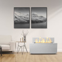 Camino a bioetanolo da terra per interno esterno Caravaggio Bianco 100x40x40 Divina Fire ambientazione