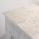 Camino a bioetanolo da terra Bellini in legno effetto Marmo Bianco 96x35x96 Divina Fire dettaglio