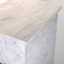 Camino a bioetanolo da terra Bellini in legno effetto Marmo Bianco 96x35x96 Divina Fire dettaglio