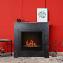 Camino a bioetanolo da terra Bellini in legno effetto Marmo Nero 96x35x96 Divina Fire ambientazione