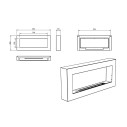 Camino a bioetanolo da parete Siena 90x12x40 Bianco  Divina Fire dimensioni