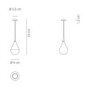 Dondolina Pro LED lampada da tavolo Bianco Zafferano dimensioni
