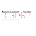 Ellisse Low Tavolo 260x100 Varaschin dimensioni