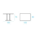 Emu Tavolo Rettangolare 120x80 Round misure