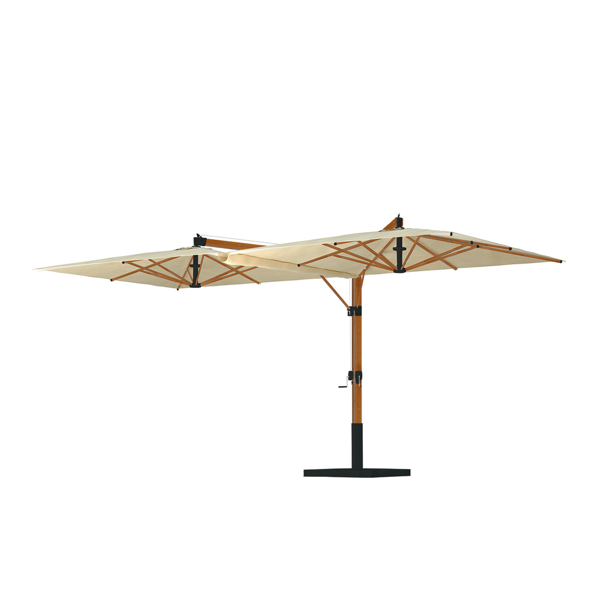Fellini Aluwood ombrellone multiplo versione a V 400x800