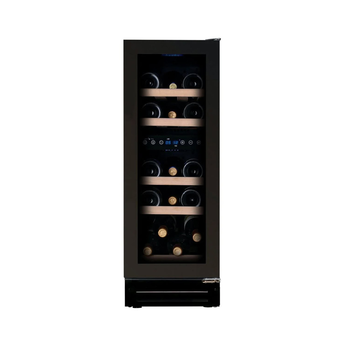 Dunavox Flow-17 H cantina vino 17 bottiglie sottopiano maniglia a gola Full glass Nera