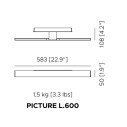 Fly Picture L 60 lampada da parete Contardi dimensioni