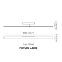 Fly Wall Picture L 180 lampada da parete Contardi dimensioni