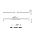 Fly Picture L 90 lampada da parete Contardi dimensioni