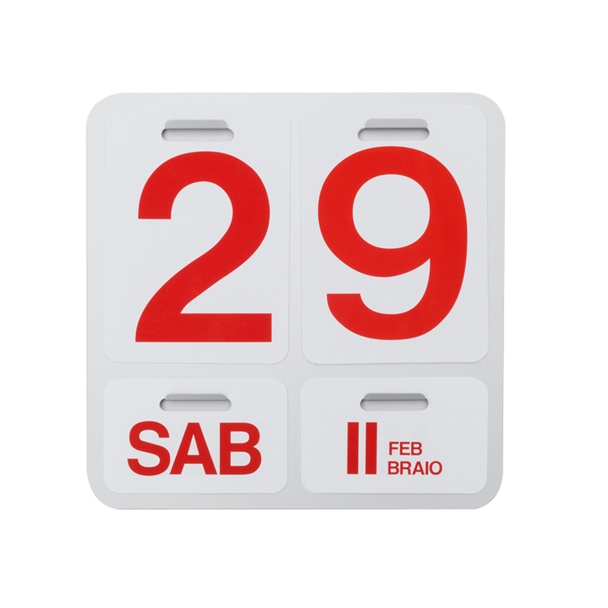 Formosa Calendario perpetuo Anodizzato Naturale-Scritte Rosse