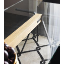 Driade Frate Tavolo L 130 trasparente, nero, naturale dettaglio