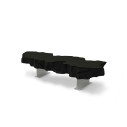 Gufram Broken Bench Almost Black Panca vista