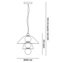Gems Short 2 D50 A Blu lampada a sospensione Penta Light dimensioni