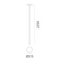 Artemide Knop 225 Bollard Outdoor dimensioni