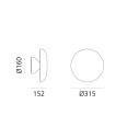 Artemide Knop Wall-Ceiling Outdoor dimensioni